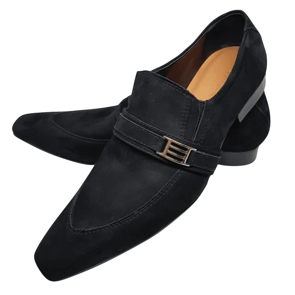 Sapato Masculino Italiano em Couro Social Executivo Preto Goggins Bico Fino Ref: 121 Preto
