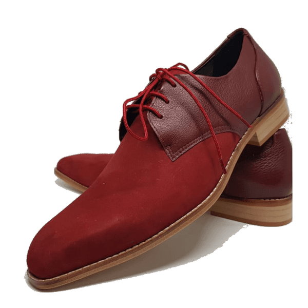 Sapato Masculino Italiano em Couro Social Executivo Vermelho DeeJay Bico Clássico Ref: 167 Vermelho