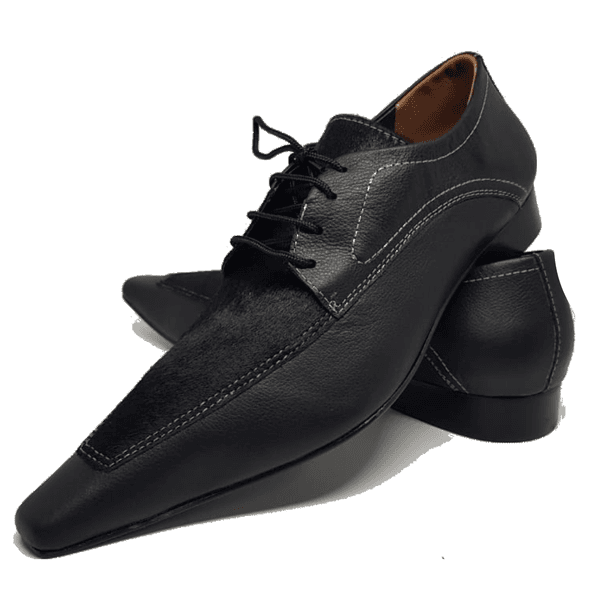 Sapato Masculino Italiano em Couro Social Executivo Preto Urban Bico Fino Ref: 177 Preto