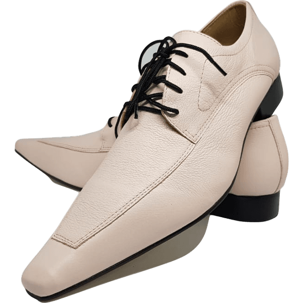 Sapato Masculino Italiano em Couro Social Executivo Branco Entretainer Bico Fino Ref: 220 Branco