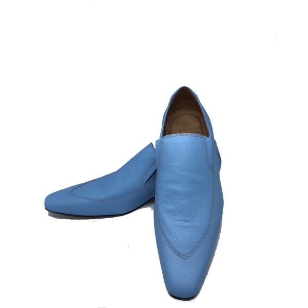Sapato Masculino Italiano em Couro Social Executivo Azul Nietzche Bico Fino Ref: 243 Azul