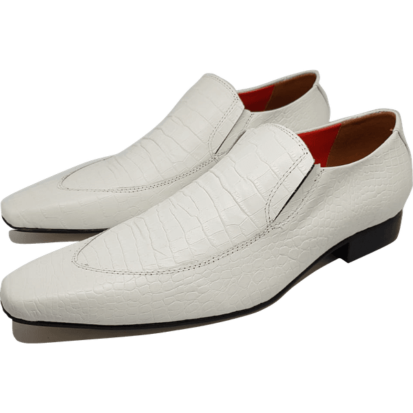 Sapato Masculino Italiano em Couro Social Executivo Branco Dostoievski Bico  Fino Ref: 245 Branco