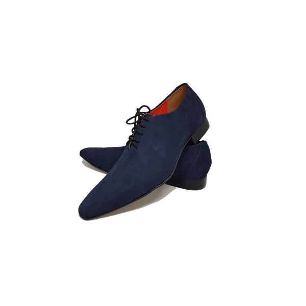 Sapato Masculino Italiano em Couro Social Executivo Azul Kubrick Bico Fino Ref: 275 Azul