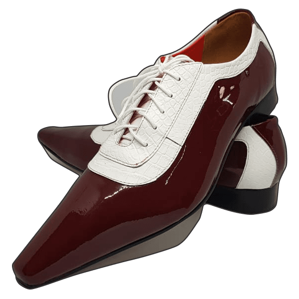 Sapato Masculino Italiano em Couro Social Executivo Bordô Sterblitch Bico Fino Ref: 290 Bordo