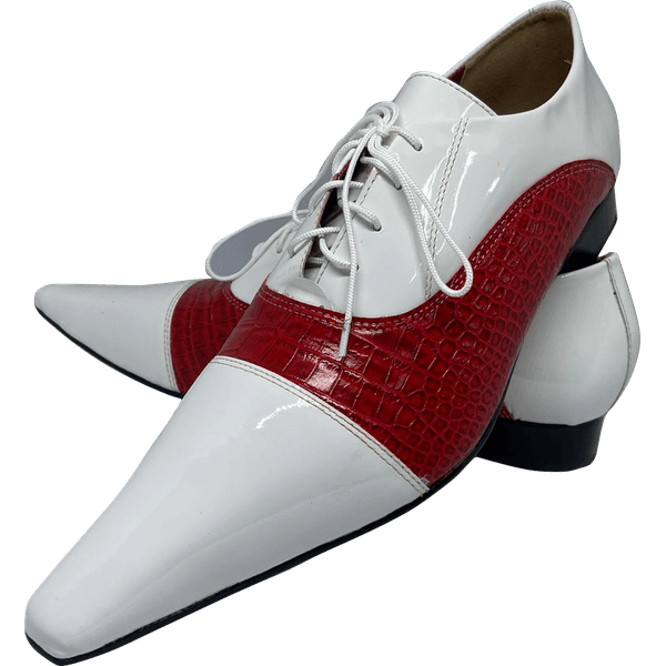 Sapato Masculino Italiano em Couro Social Executivo Vermelho Bico Fino Ref: 367 Vermelho