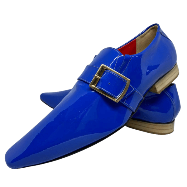 Sapato Masculino Italiano em Couro Social Executivo Azul 568