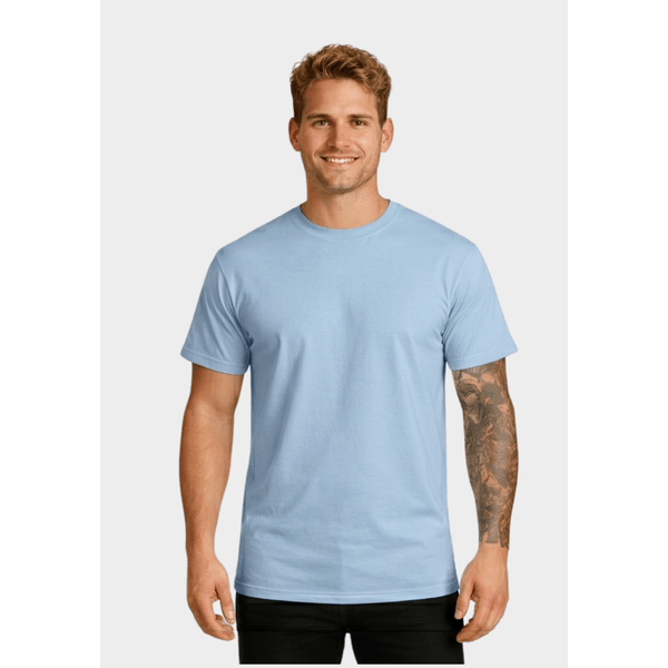 Camiseta Algodão Lisa - Azul Claro