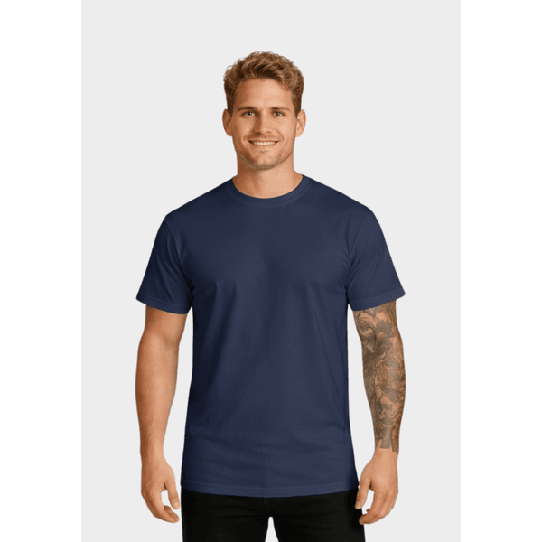 Camiseta Algodão Lisa - Azul Marinho