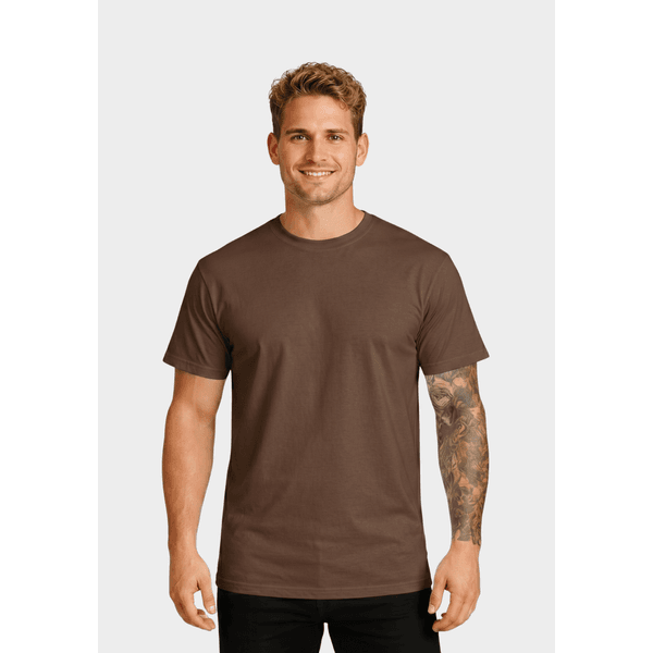 Camiseta Algodão Lisa - Marrom