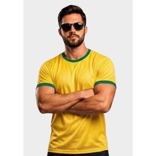 Camiseta Dry-Fit Masculino - Amarelo/Verde