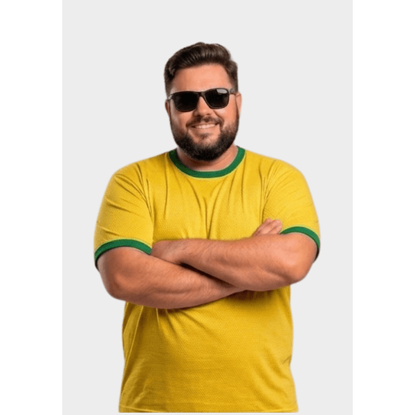 Camiseta Dry-Fit Plus Size - Amarelo/Verde
