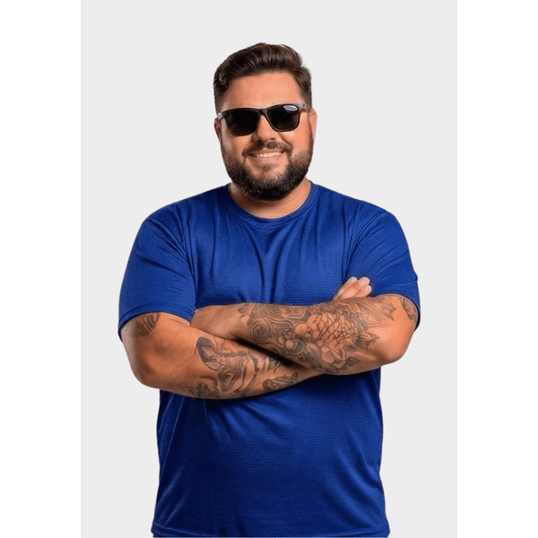 Camiseta Dry-Fit Plus Size - Azul Royal