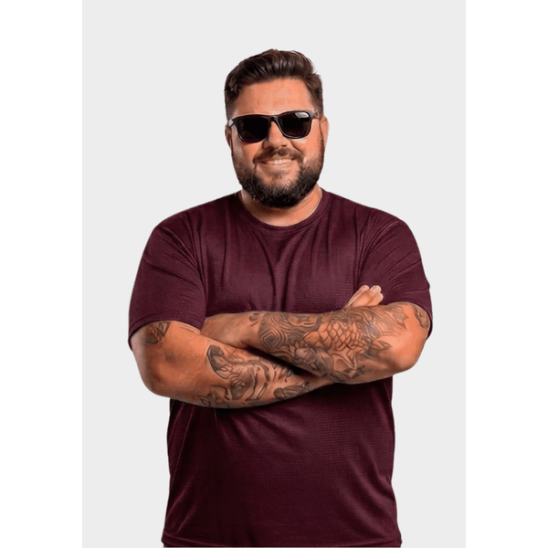 Camiseta Dry-Fit Plus Size - Bordo