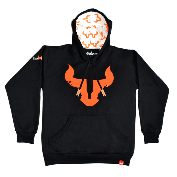 MOLETOM INFANTIL D'JANGUS PRETO BOI LARANJA NEON