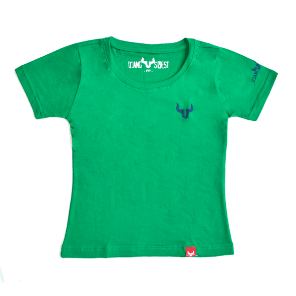 T-SHIRT DJANGUS BASE VERDE BOI AZUL BORDADO