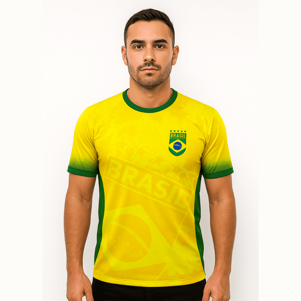 Camiseta Seleção Brasileira SublimadaTorcedor Nome E Numero Personalizado