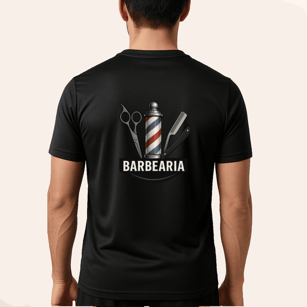 Camiseta Manga Curta de Uniforme para Barbeiro ou Barbearia 