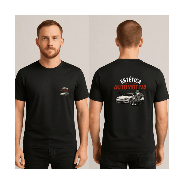 Camiseta Manga Curta de Uniforme para Estética Automotiva 