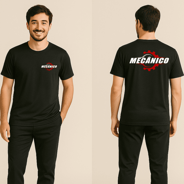 Camiseta de uniforme para Mecânico Preta