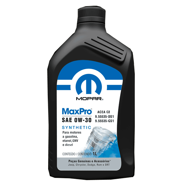 Óleo 0W-30 Mopar Maxpro 100% Sintético API ACEA C2 (1 LT)