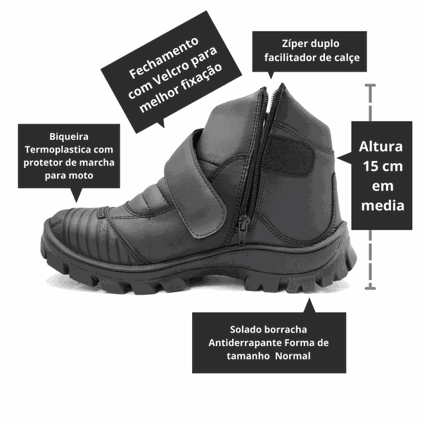 Coturno militar motociclista 2025