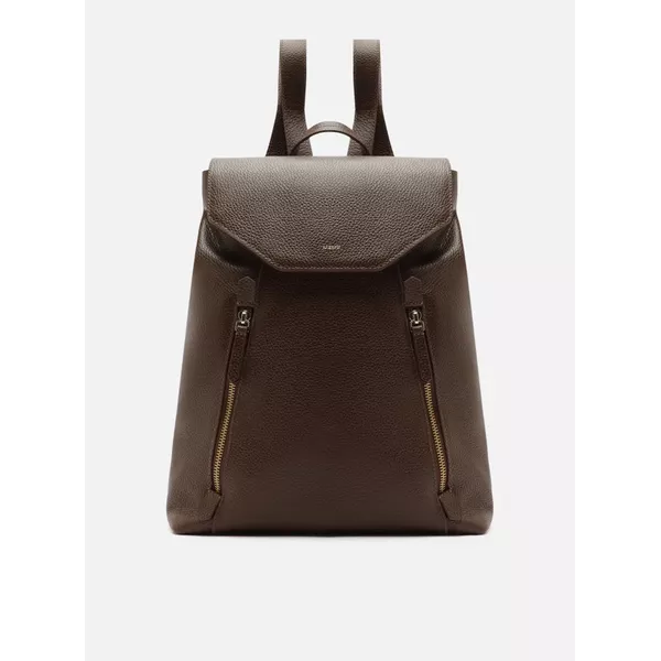 Mochila Arezzo Marrom Intense Couro Grande Bolsos