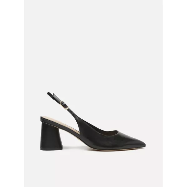 Scarpin Arezzo Preto Couro Bico Fino Slingback