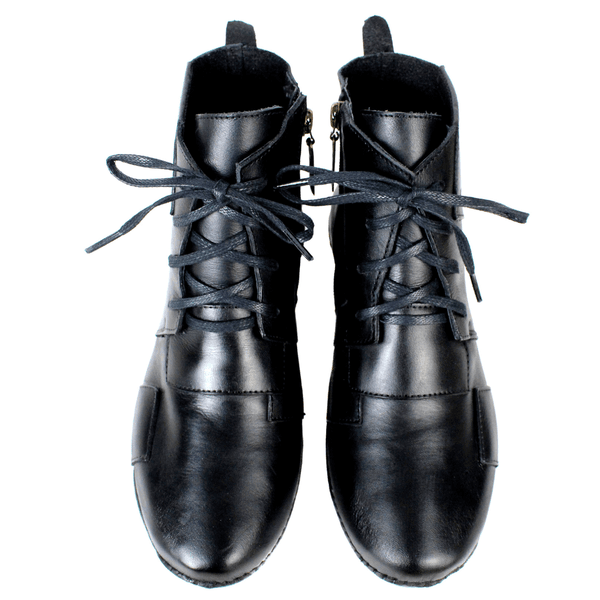 Bota Feminina Ortopédica de Couro Legítimo e Palmilha Gel - Preto (AL001)