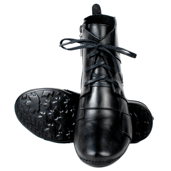 Bota Feminina Ortopédica de Couro Legítimo e Palmilha Gel - Preto (AL001)