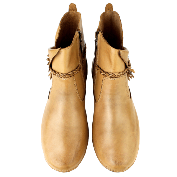 Bota Alívio Feminina em Couro Legítimo e Palmilha Gel - Caramelo - Sola Castanho (AL002) 