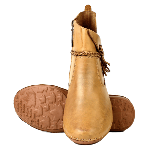 Bota Alívio Feminina em Couro Legítimo e Palmilha Gel - Caramelo - Sola Castanho (AL002) 