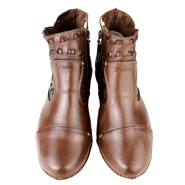 Bota Ortopédica Feminina Couro Legítimo com Palmilha Gel - Café - Sola Off (AL004) 
