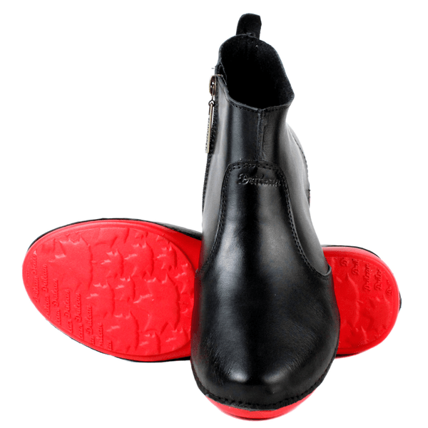 Bota Ortopédica Feminina em Couro Legítimo com Palmilha Gel - Preto - Sola Vermelha (AL005) 