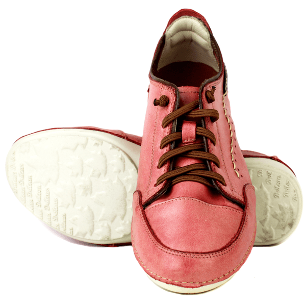 Tênis Feminino de Couro Legítimo com Palmilha em Gel - Rose /Rose /Café - Sola Off (AL008) 