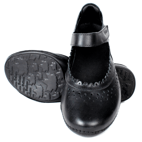 Sapatilha Feminina em Couro Legítimo e Palmilha Gel - Preto - Sola Preta (AL014)