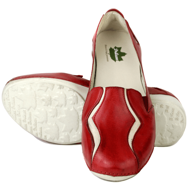 Sapatilha Feminina em Couro Legítimo e Palmilha Gel - Vermelho - Off - Sola Off (AL020)