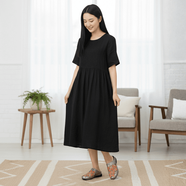 Mule Feminino Ortopédico em Couro Legítimo e Palmilha Gel - Onix /Fendi /Coral - Sola Preta (AL023) 