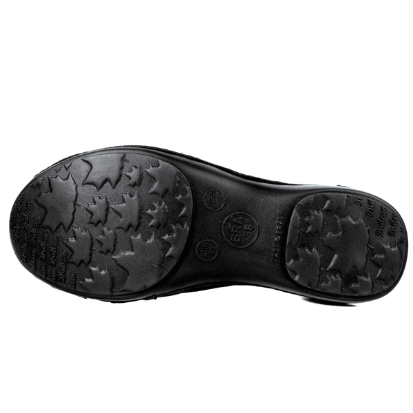 Tênis Alívio Feminino em Couro Legítimo e Palmilha Gel - Preto - Sola Preta (AL024)