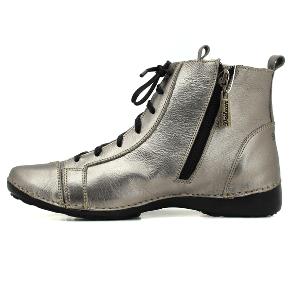 Bota Ortopédica Feminina em Couro Legítimo com Palmilha Gel - Onix - Sola Preta (AL034)