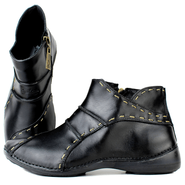 Bota Ortopédica Feminina de Couro Legítimo com Pal... - Drilean
