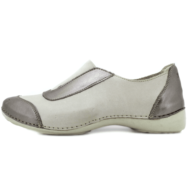 Tênis Feminino de Couro Legítimo com Palmilha em Gel - Off - Onix - Sola Off (AL038)