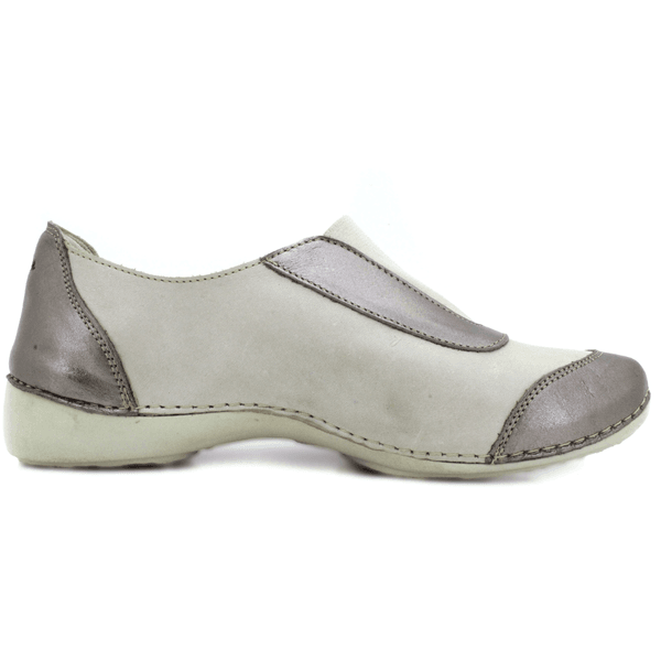 Tênis Feminino de Couro Legítimo com Palmilha em Gel - Off - Onix - Sola Off (AL038)