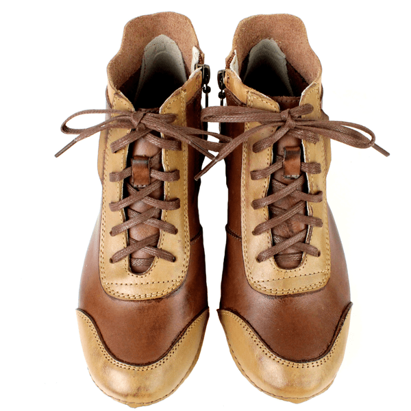 Bota Feminina Ortopédica de Couro Legítimo e Palmilha Gel - CASTANHO/CARAMELO/LARANJA/VERMELHO - Sola Off (AL045)
