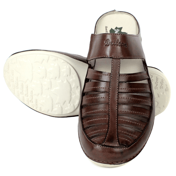 Mule Feminino Ortopédico em Couro Legítimo e Palmilha Gel - Café - Sola Off (AL055) 