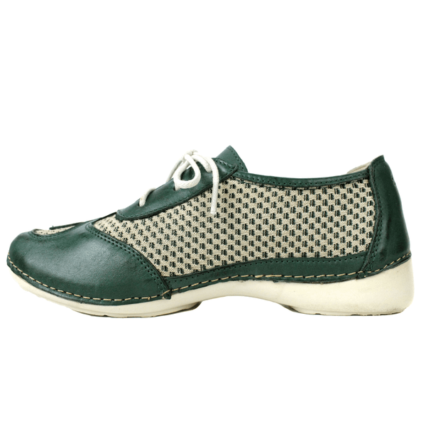 Tênis Feminino de Knit com Palmilha em Gel - Verde (AL058) OUTLET