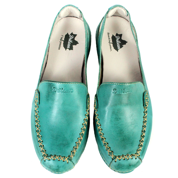 Mocassim Feminino em Couro Legítimo e Palmilha Gel - Oceano - Sola Off (AL065)