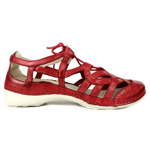 Sapatilha Feminina em Couro Legítimo e Palmilha Gel - Vermelho - Sola Off (AL067) 34 OUTLET