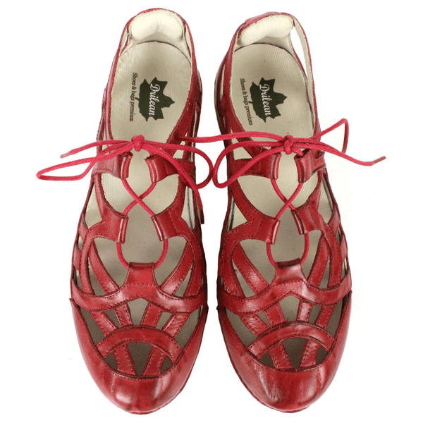 Sapatilha Feminina em Couro Legítimo e Palmilha Gel - Vermelho - Sola Off (AL067) 34 OUTLET