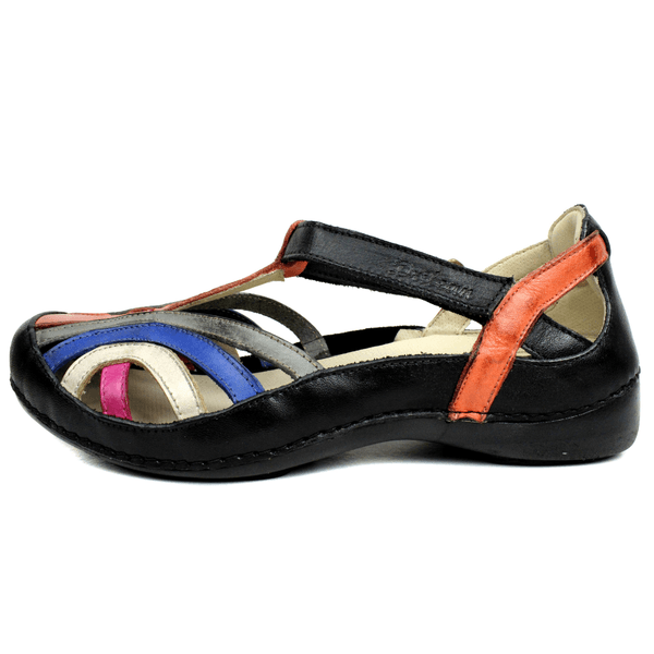 Sapatilha Feminina em Couro Legítimo e Palmilha Gel - Preto/Coral/Grafite/Royal/Off/Violeta - Sola Preta (AL069) 34 OUTLET