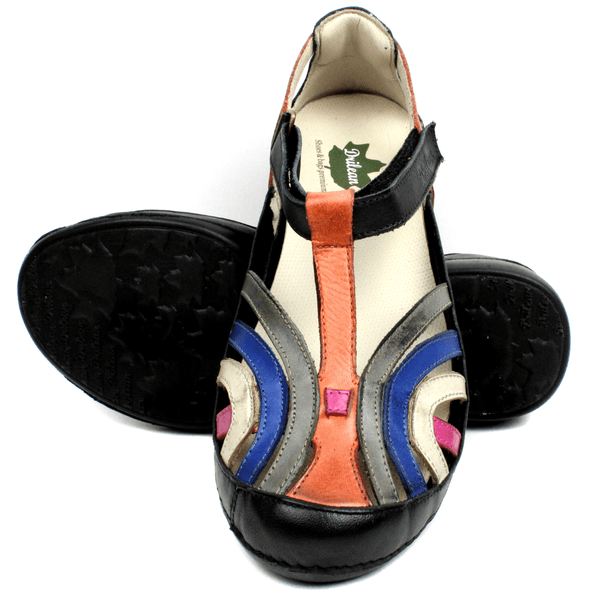 Sapatilha Feminina em Couro Legítimo e Palmilha Gel - Preto/Coral/Grafite/Royal/Off/Violeta - Sola Preta (AL069) 34 OUTLET